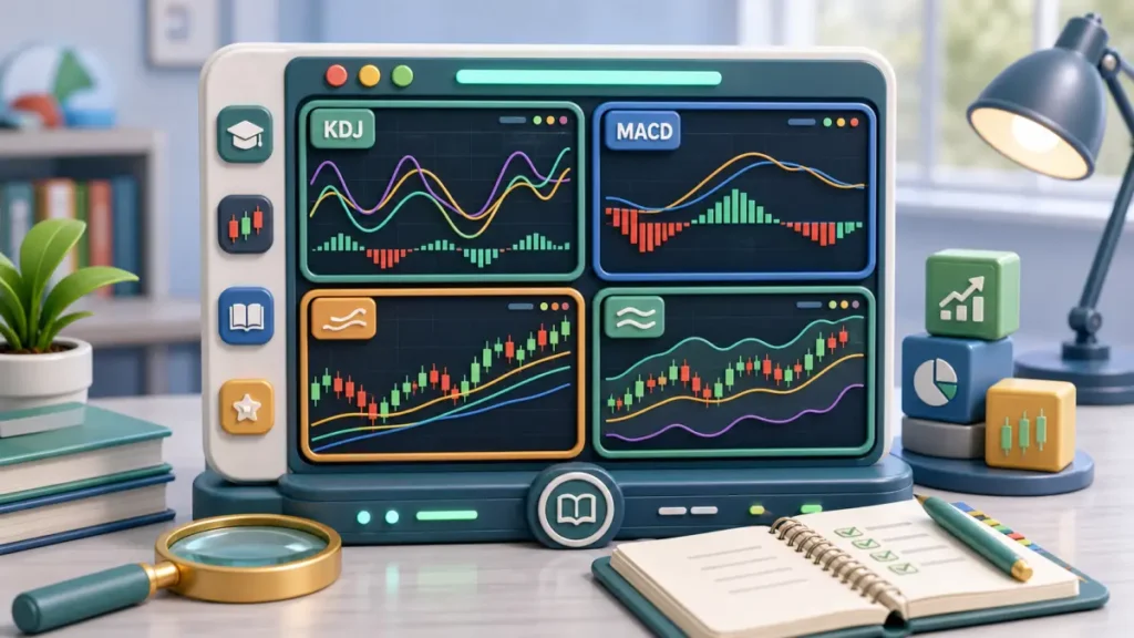 技术指标太多时，新手先看哪四个：KDJ、MACD、MA、BOLL