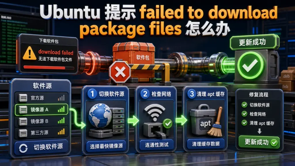 Ubuntu 提示 failed to download package files 怎么办
