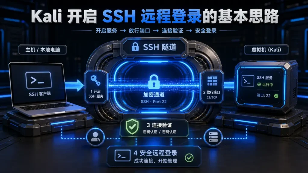 Kali 开启 SSH 远程登录的基本思路