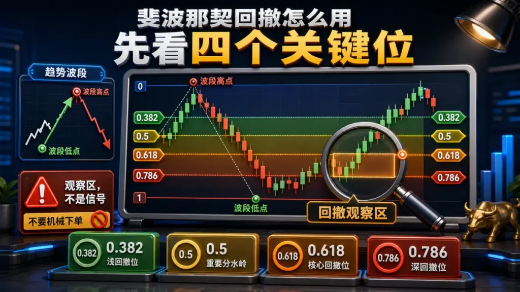 斐波那契回撤怎么用，先看这 4 个关键位
