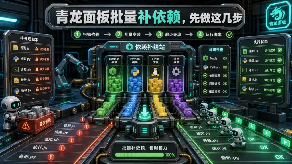 青龙面板批量补依赖，先做这几步