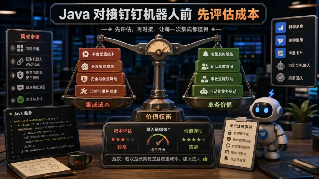 Java 对接钉钉机器人前先评估成本