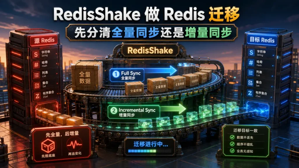 RedisShake 做 Redis 迁移，先分清全量同步还是增量同步