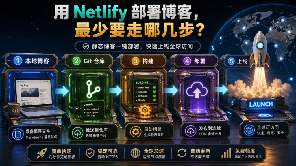 用 Netlify 部署博客，最少要走哪几步