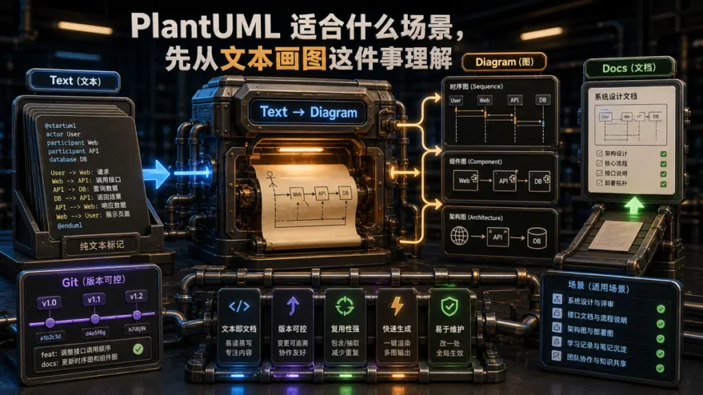 PlantUML 适合什么场景，先从文本画图这件事理解