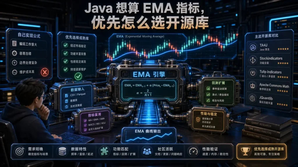 Java 想算 EMA 指标，优先怎么选开源库