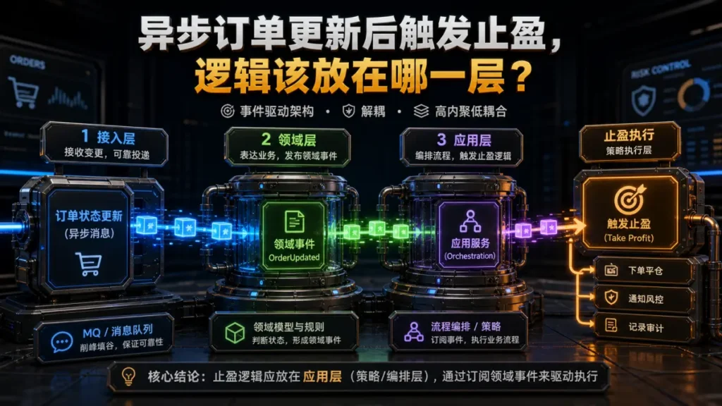 异步订单更新后触发止盈，逻辑该放在哪一层