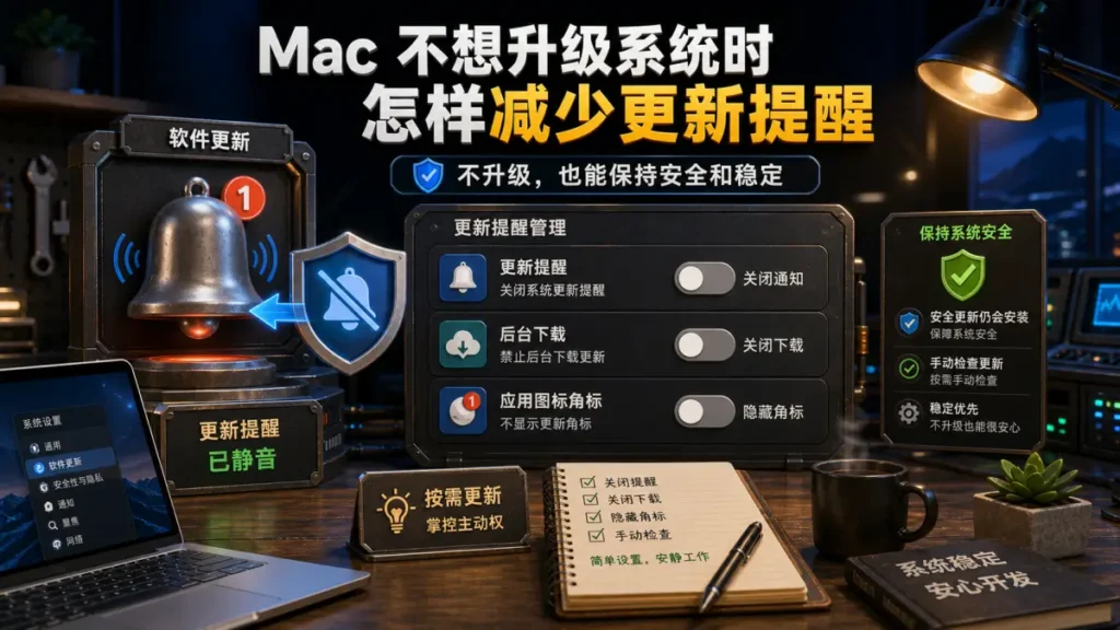 Mac 不想升级系统时，怎样减少更新提醒