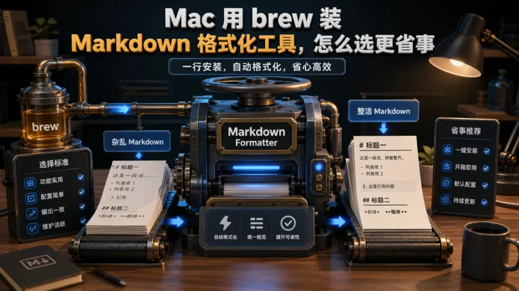 Mac 用 brew 装 Markdown 格式化工具，怎么选更省事