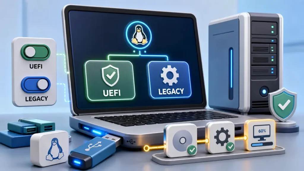 用 U 盘安装 CentOS，先把启动盘模式选对