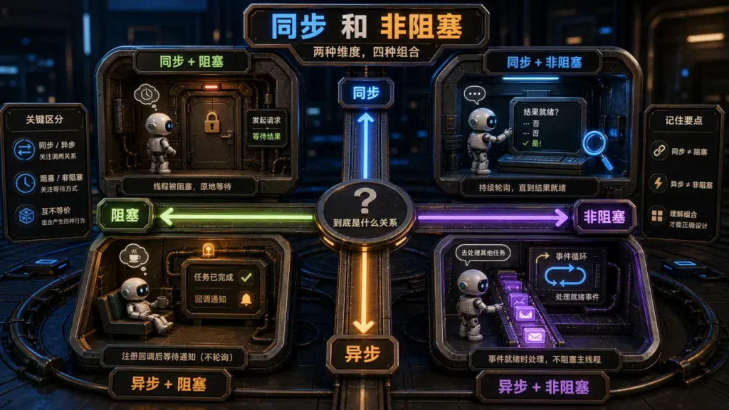 同步和非阻塞到底是什么关系