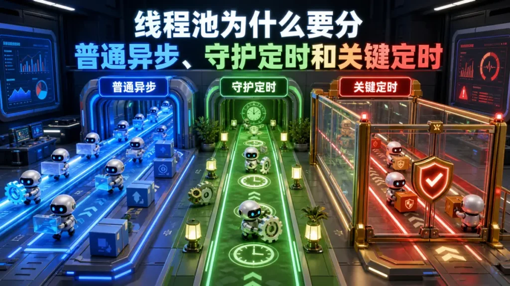 线程池为什么要分普通异步、守护定时和关键定时