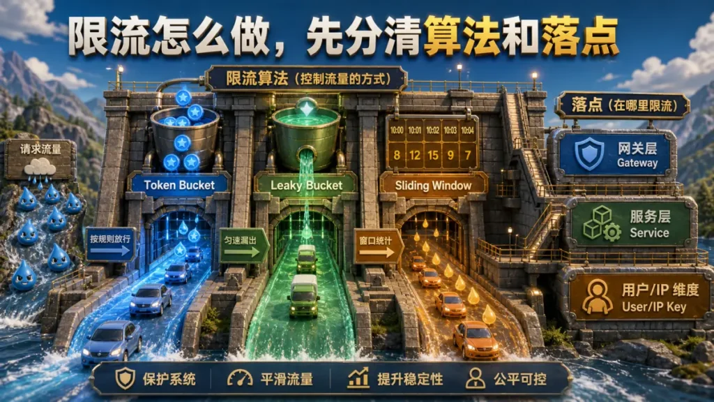 限流怎么做，先分清算法和落点