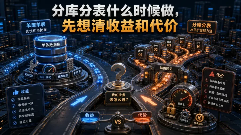 分库分表什么时候做，先想清收益和代价
