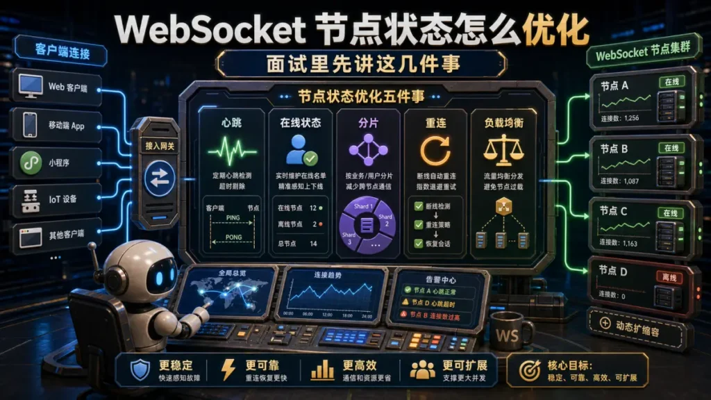 WebSocket 节点状态怎么优化，面试里先讲这几件事