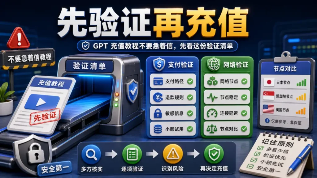 GPT 充值教程不要急着信,先看这份验证清单