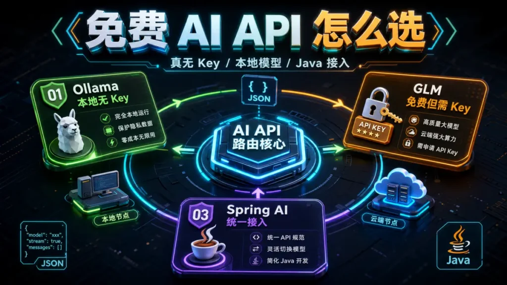免费 AI API 怎么选：真无 Key、本地模型和 Java 接入建议