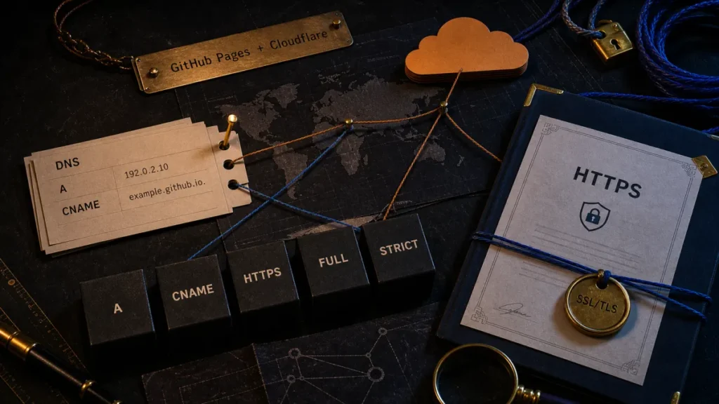 Cloudflare 接 GitHub Pages 时 HTTPS 怎么配：A、CNAME 和 SSL/TLS 模式