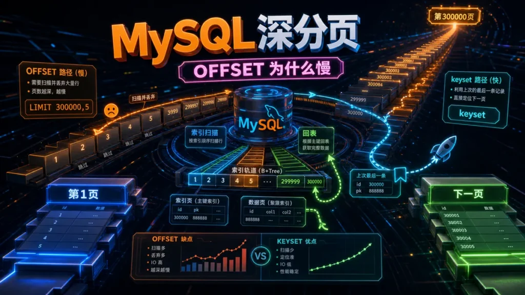 MySQL 深分页为什么慢,OFFSET 和游标分页怎么选